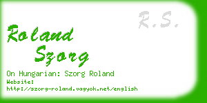 roland szorg business card